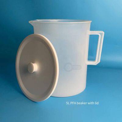 Plastic Pfa Beaker With Handle, 5000ml, Transparent Teflon, Acid and Alkali Resistant, Graduated, Low Background Value Sample Cup photo-3
