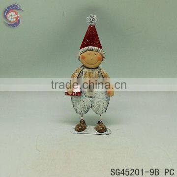 figures christmas metal boy crafts ornament with gift