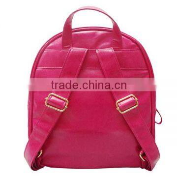 Ladies & Women Fashion Elegant Embossed Pink PU Backpack photo-3