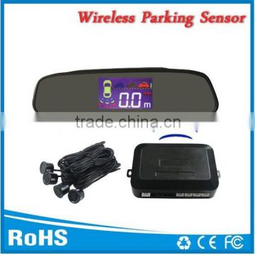 Rearview mirror with distance sensor wireless parking assistance kit