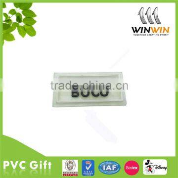 Eco-friendly embossed PVC rubber labels for clothing jeans shoes bags