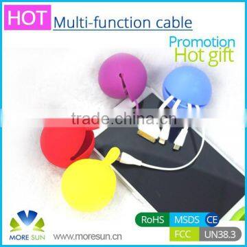 Useful Convient Multi Phone Cable in a Silicon Ball ,4 in 1 Mobile Phone Cable photo-5