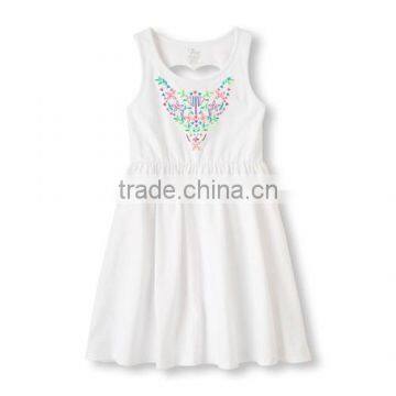 Wholesale 2014 Kids Clothes Cartoon Print Sleeveless Girls Dress Children Summer Dress