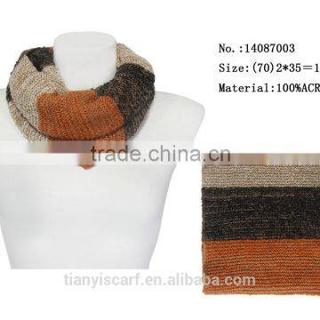 2015 winter brand tartan scarf color strings knitting circle neck scarfs