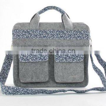 Felt Laptop Bag with Handle and Shoulder Strap