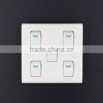 U Series Fluorescent Series Push Button Five Gang Wall Switch