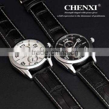 Best Fashion 021CML China Genuine Leather Wrist Watch Alloy Case Stainless Steel Back Leather Watch for Wholesale photo-3