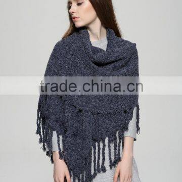 New Design Solid Color Plain Thich Tassel Women Fashion Acrylic Shawl photo-4