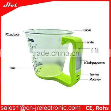Christmas Gifts 2015 1kg/600ml Separated Design Measuring Cup Digital Kitchen Scale Food Scale Comply CE ROHS LFGB photo-2