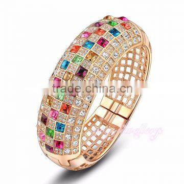 18k gold saudi arabia crystal metal beautiful bangle jewelry