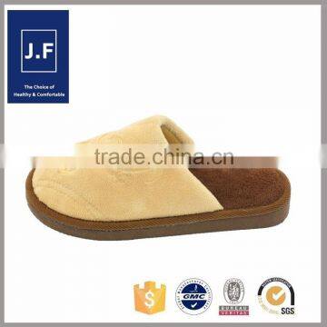 2015New Hot Selling Explosion stylish comfort letter brown velvet soft bottom indoor home cotton slippers couple