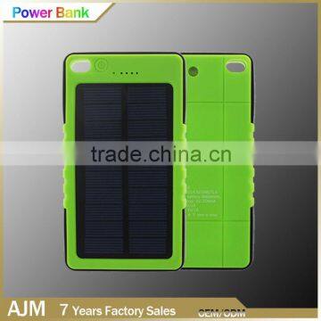 Universal 5000mah waterproof solar power bank for Samsung outdoor