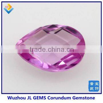 flat bottom double checker cut pink corundum stone price