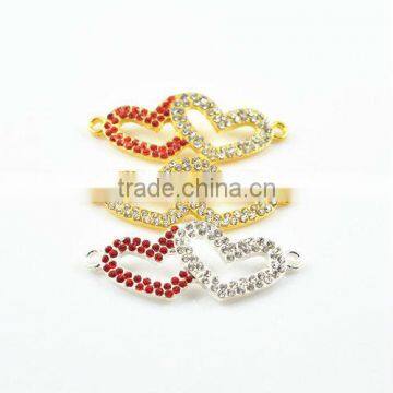 Various latest diamond heart alloy accessories for bracelet