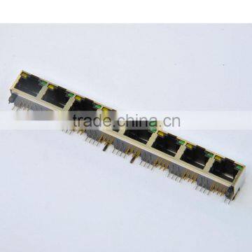 Side Entry Multi-ports RJ45 LED Connector