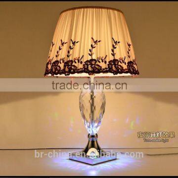 Modern K9 crystal table lamp with LED light and decoretive lamp shade