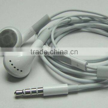 Low price White earphone for iphone4 with mic and control