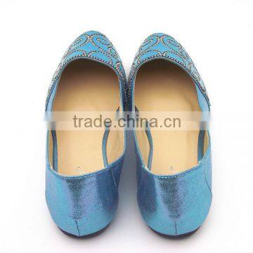 New Fashion Shining Flower With Diamond Lady Flat Shoe Dress Shoes in Stock photo-3