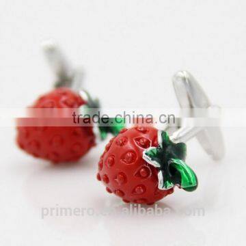 PRIMERO 2015 Jewelry Acrylic Cufflink French Shirt Romantic Strawberry Cufflinks photo-2