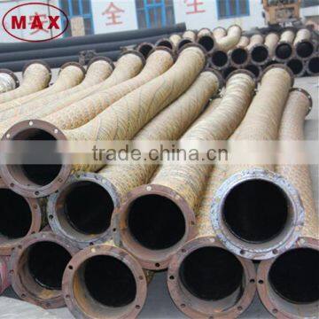 Wire braided flange joint flexible hose for sand suction dredge pump