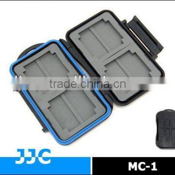 JJC Water proof Memory Card Holder Case MC-1 (Black) to store 4 pieces CF card and 8pcs MemoryStick Pro Duo