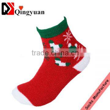 Colourful Pattern OEM Christmas Socks Fluffy Socks Indoor Microfiber Fuzzy Socks photo-4