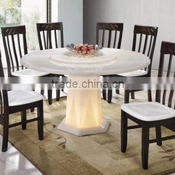 Marble Dining Table Wooden Chair Glowing Table Stand photo-2