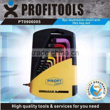 9pc multicolor short arm Hex key set