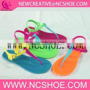 Comfy fashion new design sling back colorful ladies jelly shoes jelly sandals