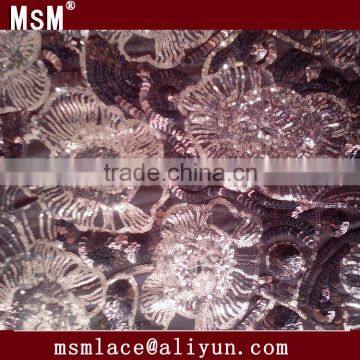 Hot !! wholesale high quality sequin and beaded tulle fabric