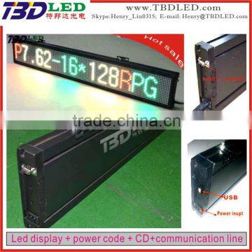 electronic moving message display,indoor full color/three color led car message sign board,led running message display sig