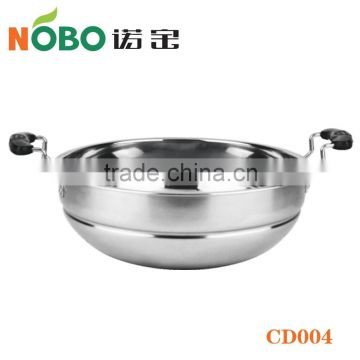 New Products Stainless Steel Kitchen Fry Cooking Pan with Double Bakelite Handle