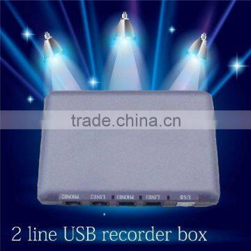 Hot Sale!2 Lines Recording Phone Calls TelePhone Recorder Box OnLine Webcam Video Recorder