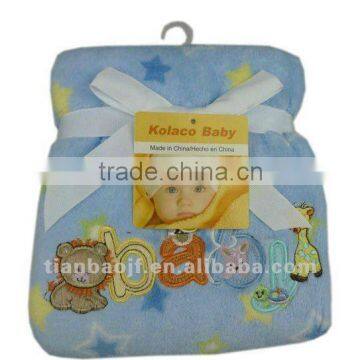 100% polyester baby blanket with embroidery 1009