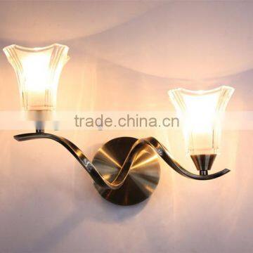 2013 transparent glass wall lamp design for bedroom/hotel