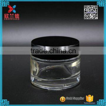 2016 clear cosmetic glass jar or ice cream container with black ABS cap                        
                                                                                Supplier's Choice