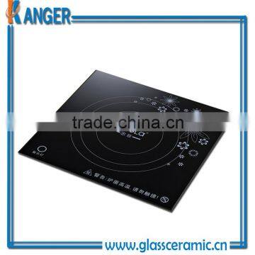 glass in black with white print induction cooktop Ceramic Glass Pannel