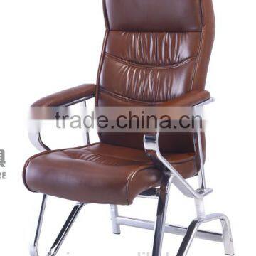 Original Design Brown Leather Metal Frame Office Chair
