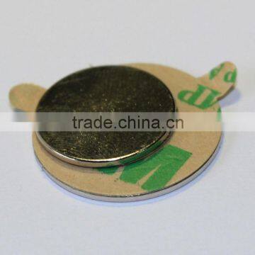 15mm tape magnets, D15*1mm round magnets, NdFeB Neodymium Rare Earth disc magnets with 3M tape