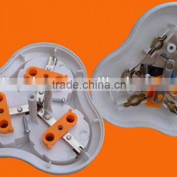 European style 2 round pin ac travel adaptor with earth (P8035)