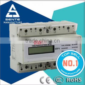 DTS7666 electronic three phase watt-hour DIN RAIL with zigbee rf wireless power meter