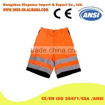 High Quality Hi Vis 100% Twill Fabric Reflective Work Pants For Men Summer working shorts Reflective