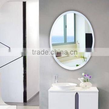 Wholesale cheap bevel frameless oval glass bathroom mirror