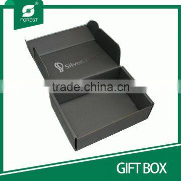 HIGH END CUSTOM MADE CORRUGATED GIFT BOX FOR POSTAGE WITH HOT SILVER STAMPPED INSIDE photo-4