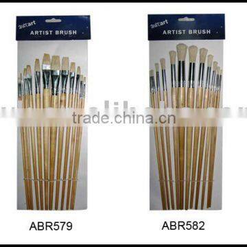 wooden handle paint artist brush set