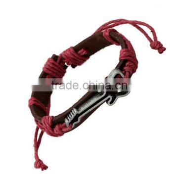 New Fashion wide woven leather Bracelet for man