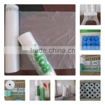 HDPE virgin T-shirt Plastic Bag on roll