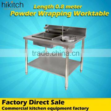 Fast food equipment stainless steel breading table wrapping powder table