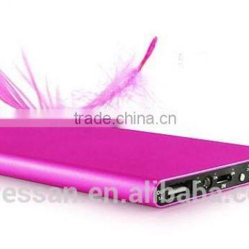 Ultra thin 20000mAh Portable External Battery Charger Power Bank for Cell Phone , smart led Polymer power bank