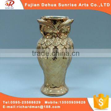 Electroplating owl decorative flower vase